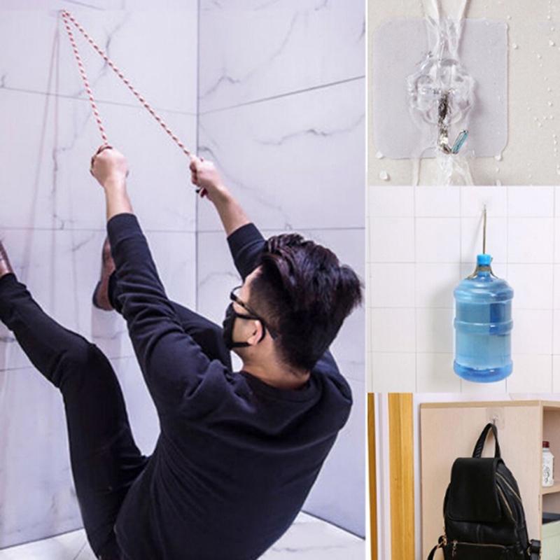 3X Strong Transparent Suction Cup Sucker Wall Hooks Hanger For Kitchen Bathroom