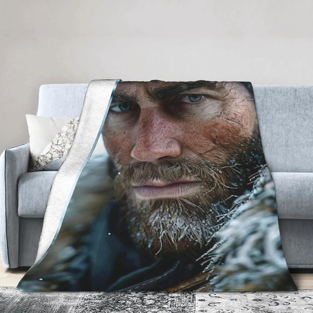 Arthur Morgan RDR Video Game Flannel Blanket Super Soft Winter Bedding Throw for Boys Girls Outdoor Fun Bedspread Cover