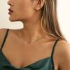 Accessories, simple metal fringed double-layer necklace women, versatile geometric round bead chain collarbone necklace