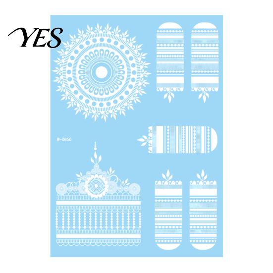 Gentle-On Skin Tattoo White Lace Sticker for Women, Temporary Face Body Fake Decal Arm, Waterproof Wedding Party Festival