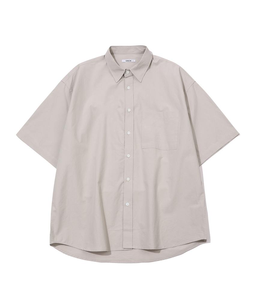 GNOK Cotton Oversized Short Sleeve Shirt [Beige]