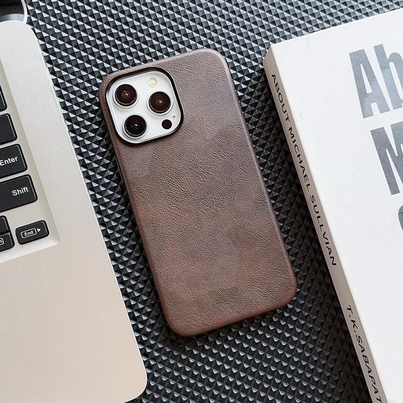 Applicable To iPhone16 Crazy Horse Leather Pattern Magnetic Mobile Phone Case Apple 15 All-inclusive Anti-drop 14 Leather Wireless Charging Protection