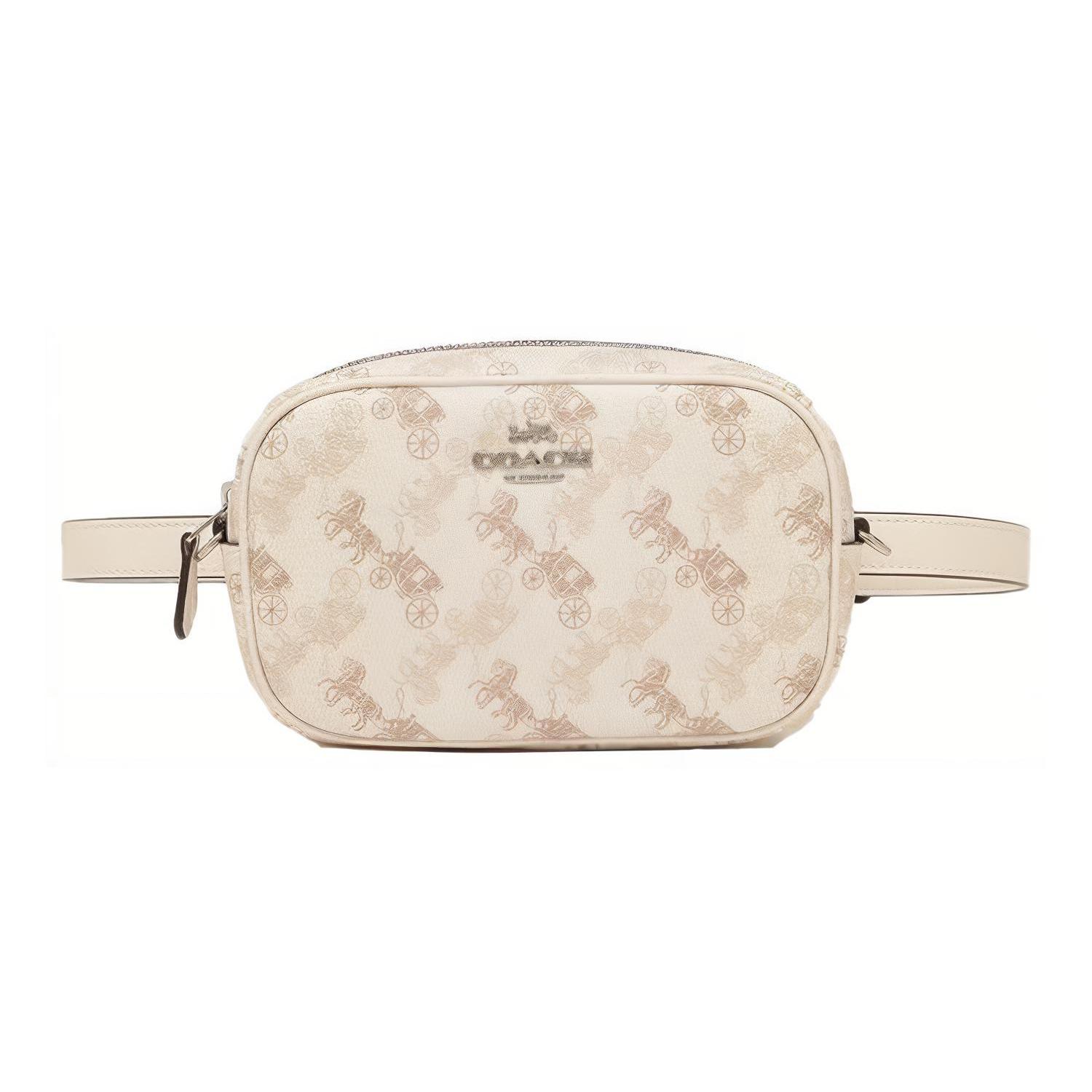 

New COACH Leather One Shoulder Crossbody Camera Bag Fanny Pack Trumpets Women s White 78603-SVQB9 17.8*4.3*11.4CM