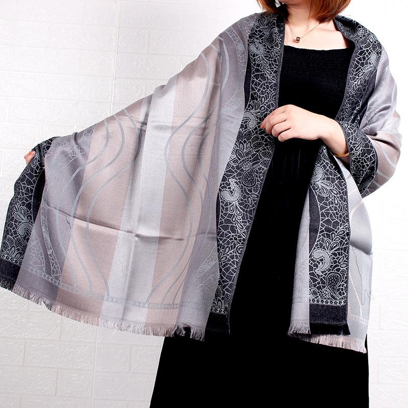 New Spring and Autumn Thin Jacquard Scarf Shawl Women's Long Scarf Headscarf Air Conditioning Warm Shawl