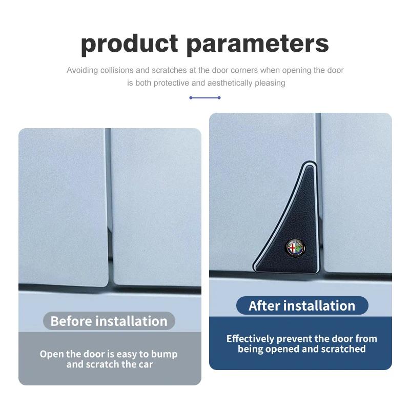 2pcs Car Door Corner Anti-collision Durable Protective Stickers For Alfa Romeo Giulia 147 Mito 156 159 166 GT Stelvio Brera HU6