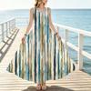 Women's Sleeveless Striped Maxi Dress Soft Comfy Fabric,Flowy Hem for Summer Casual Loungewear,Beach Vacation,Elegant Look