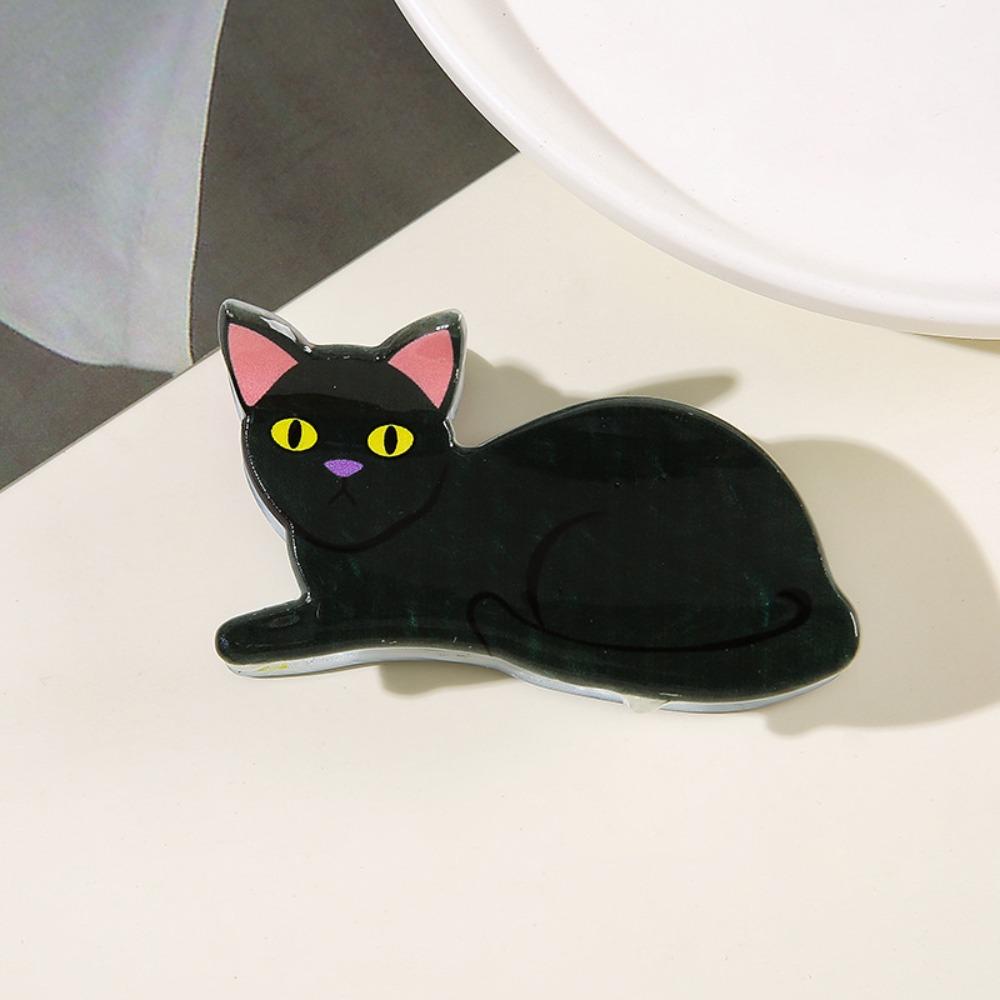 

Cute Sweet Cat Hairpin Personalized Cartoon Animal Claw Clip Fairy Hairpins Daily Wear чёрный