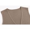 Plus Size Women's V-neck Hollow Out Sleeveless Tops Early Autumn Loose Knit Vest