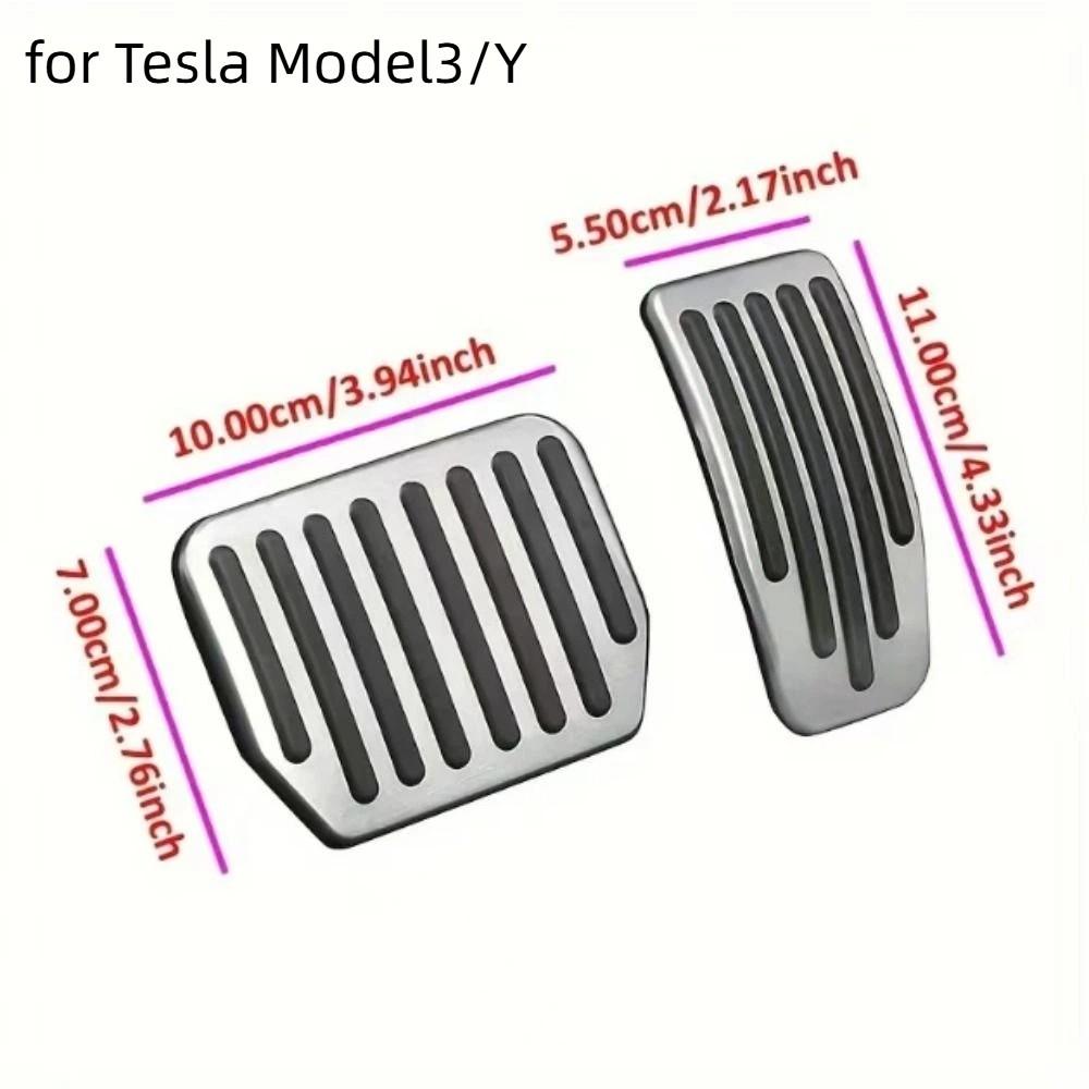 2Pcs Foot Pedal Upgrade Foot Pedal Pads Performance Aluminum Mats Accessories for Model3/Y