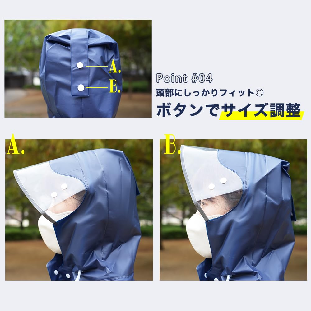 TIAMORA Regenmantel mit doppeltem Klarsichtteil und Rucksack, lange Ausführung mit reflektierenden Details, wasserdicht, regenkompatibel, für Schule und Aufbewahrung, perfekt für Outdoor und