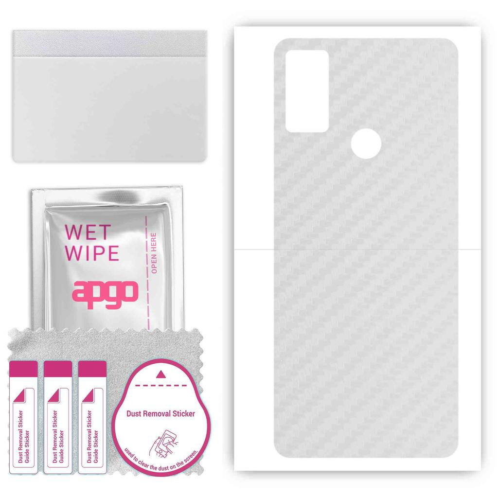 apgo Ochranná nálepka Skin na zadní stranu kompatibilní s Alcatel 3L 2021, Wrap fólie, Fólie, Vinyl - Vzor Průhledný karbon