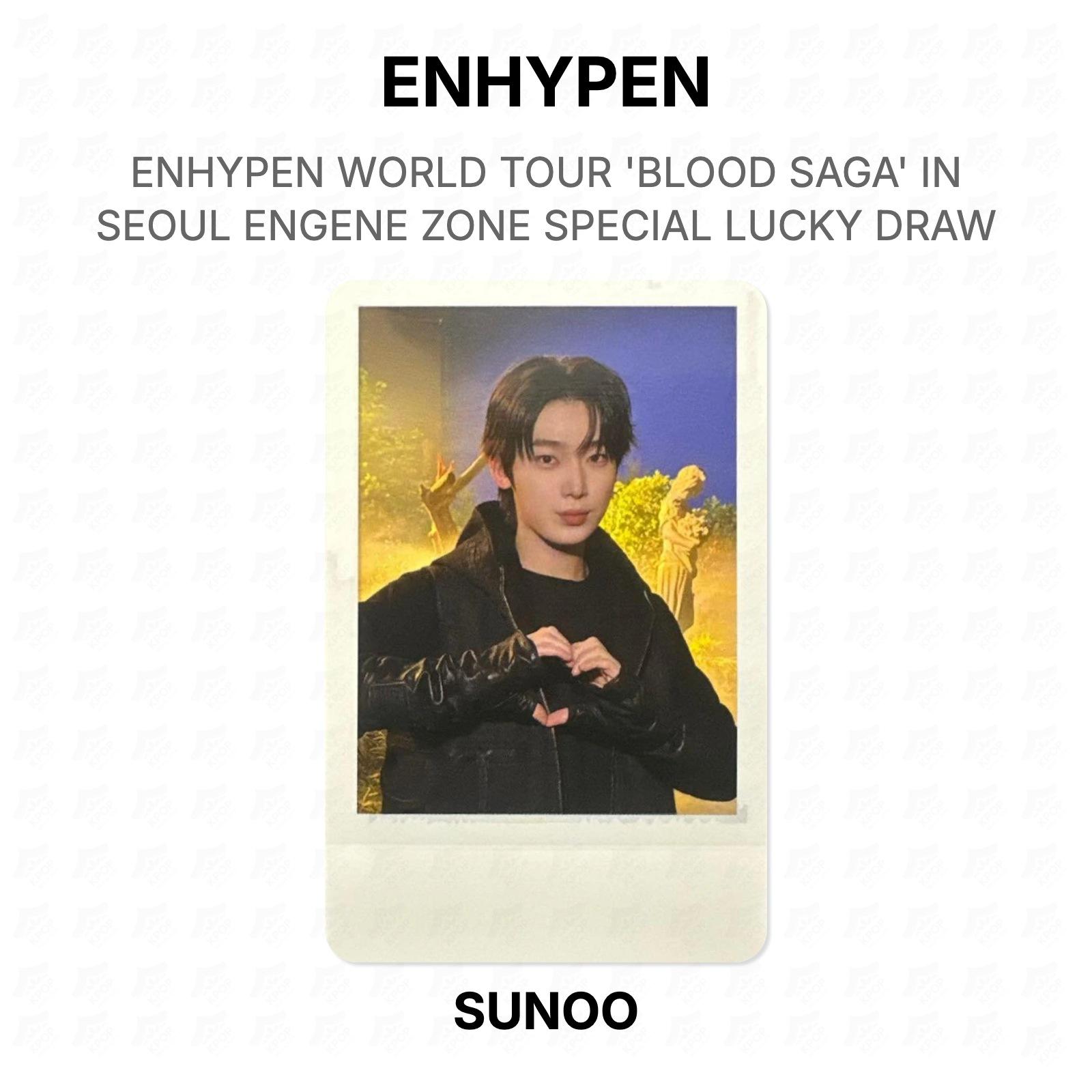 ENHYPEN WORLD TOUR BLOOD SAGA IN SEOUL ENGENE ZONE SPECIAL LUCKY DRAW Official Photocard SUNOO