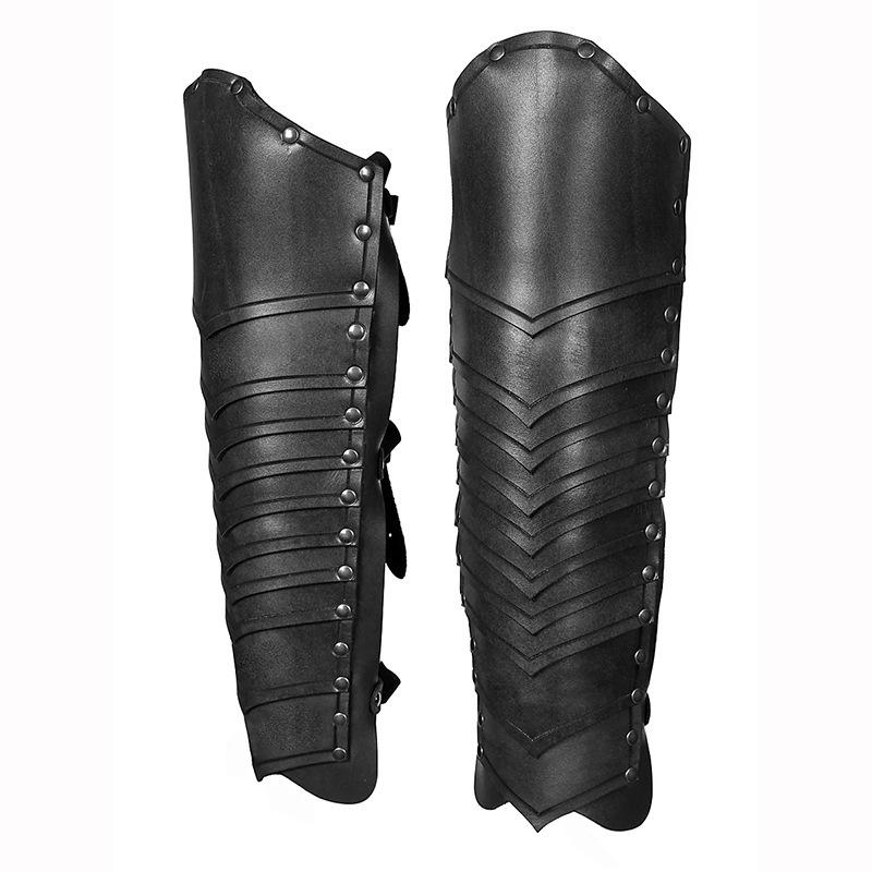 Medieval Knight Cosplay Elf Leg Guards and Knee Pads Armor for Halloween Role-Playing чёрный