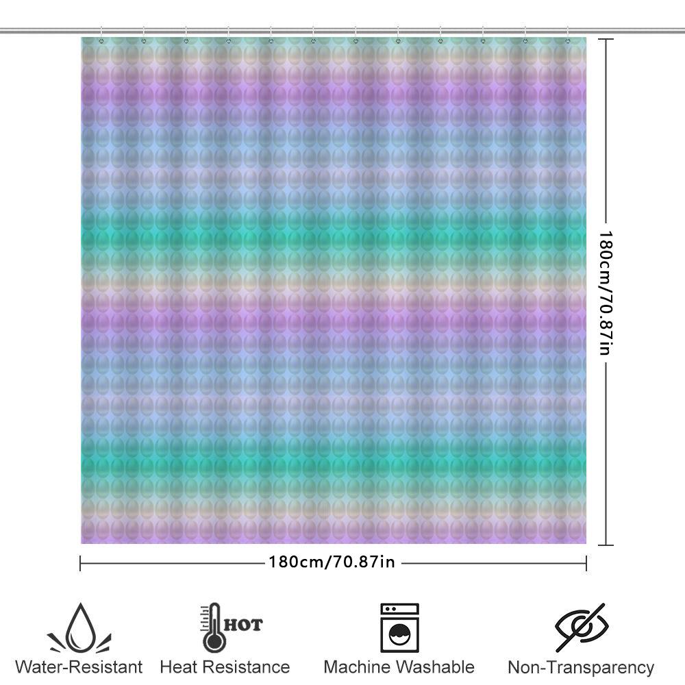 Modern Watercolor Bath Curtains Set Pastel Colors, Shower Decor For Bathroom, Easy Install Hook Rings Various Sizes Available