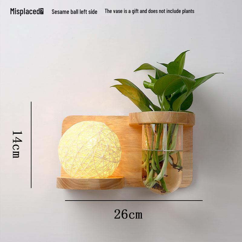 Japanese Solid Wood Nordic Wall Lamp for Bedroom, Living Room, Study, and Balcony