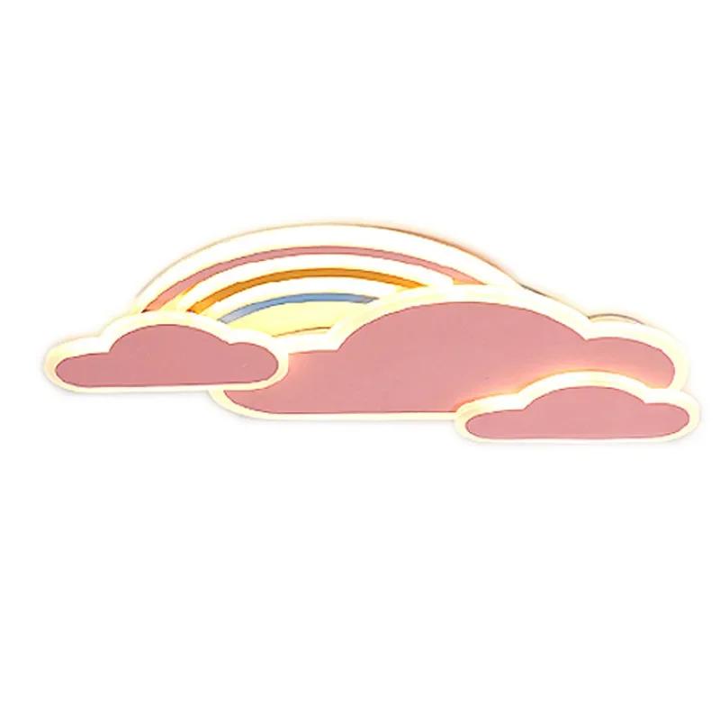 Modern Minimalist Children's Room Led Ceiling Lamp Nordic Creative Bedroom Warm Love Cloud Lights Lighting Fixtures Pink Lustre