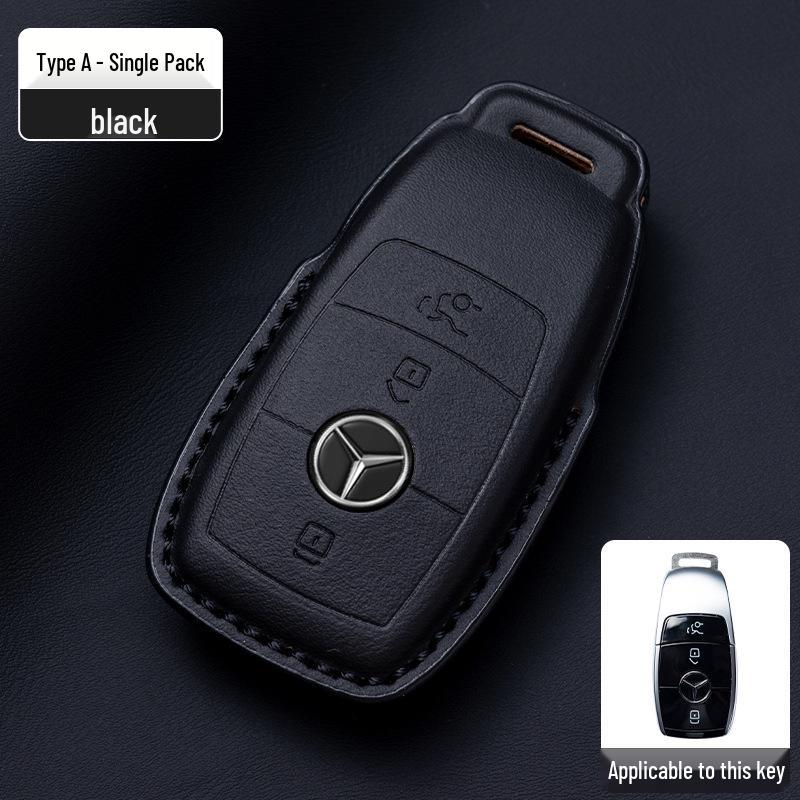Mercedes-Benz Original Color Nappa Leather Key Case for GLE, GLAC200L, C260L, E300L, E-Class, S-Class, and C-Class.