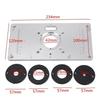Aluminum Alloy Router Table Insert Plate with 4 Rings Screws For Woodworking Benches