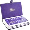 Dominos Set for Adults, Dominoes Set for Kids and Adults, 28 Marble Thick Purple Domino Tiles with Elegant Leather Case, Classic Family Board Games -