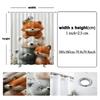 1pc Playful Red Fox & Bear Trio Stacked Shower Curtain - Soft Forest Background with Falling Snowflakes
