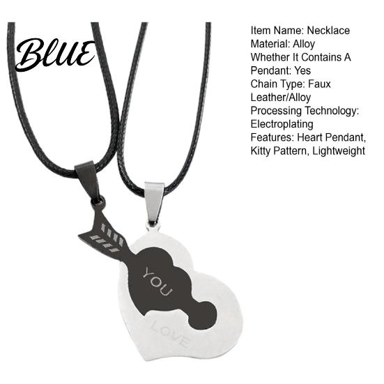 Romantic Heart Necklace Pair 1 Couple Matching Necklaces Pendant Love