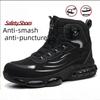 Nya Höga Skyddsskor med Anti-krossning / Anti-punktering Roterande Knappar Lätta och Bekväma Arbets Säkerhetsskor Stålhätta Skor