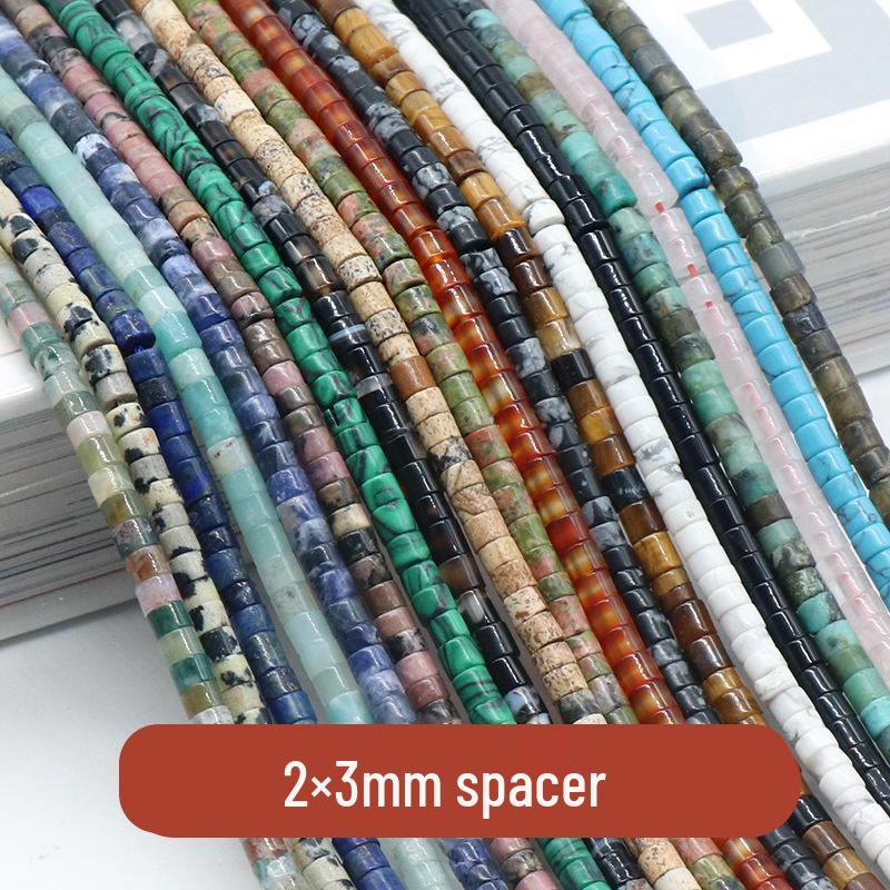 

1103-2X3мм Кристальный Агат Разделительные Бусины: Круглая трубка с драгоценными камнями для изготовления украшений своими руками