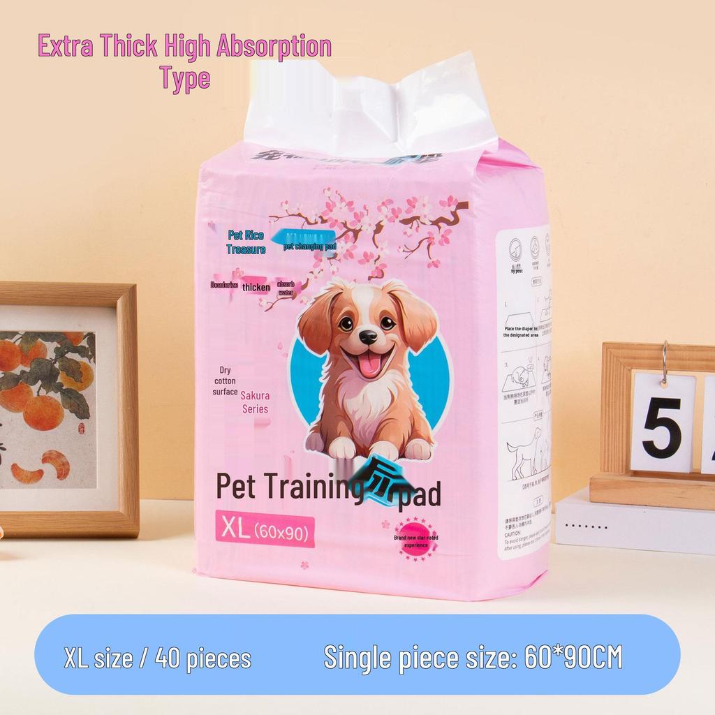 Kirschblüten-Einweg-Haustier-Urinmatte - Saugfähige, Dicke, Geruchshemmende Matte für Katzen und Hunde