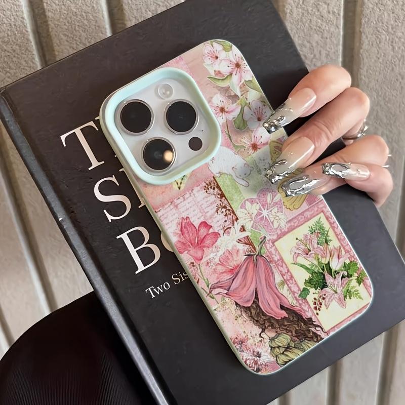 Retro Floral Girl Wallpaper Pattern Phone Case For iPhone 17 16 11 12 13 14 15 Pro Max XS XR X 8 7 Plus 17E Shockproof TPU Cover
