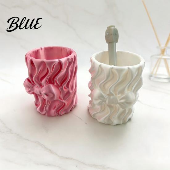 3D Printed Pencil Holder Silk Texture Pen Holder Desk Organizer for Brushes Stationery