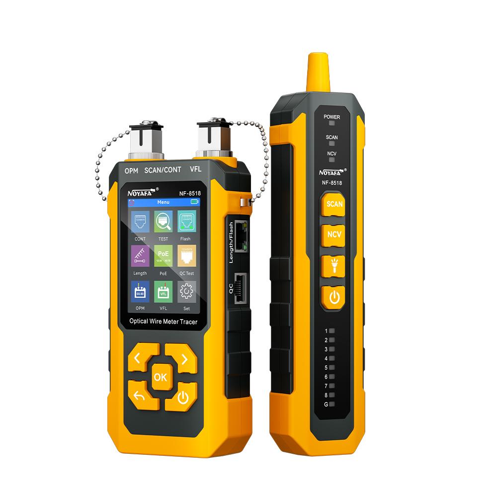 NOYAFA NF-8518 Network Cable Tester Cable Tracker with OPM VFL PoE Checker Measure Length Tester Cable Finder Network Tools
