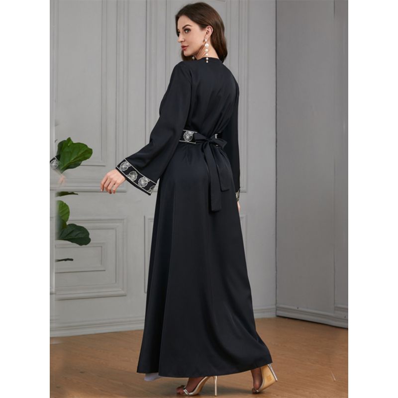 Indonesia Middle East Saudi Decal Cardigan Vest Skirt Set Robe Female Dress Dubai Dress