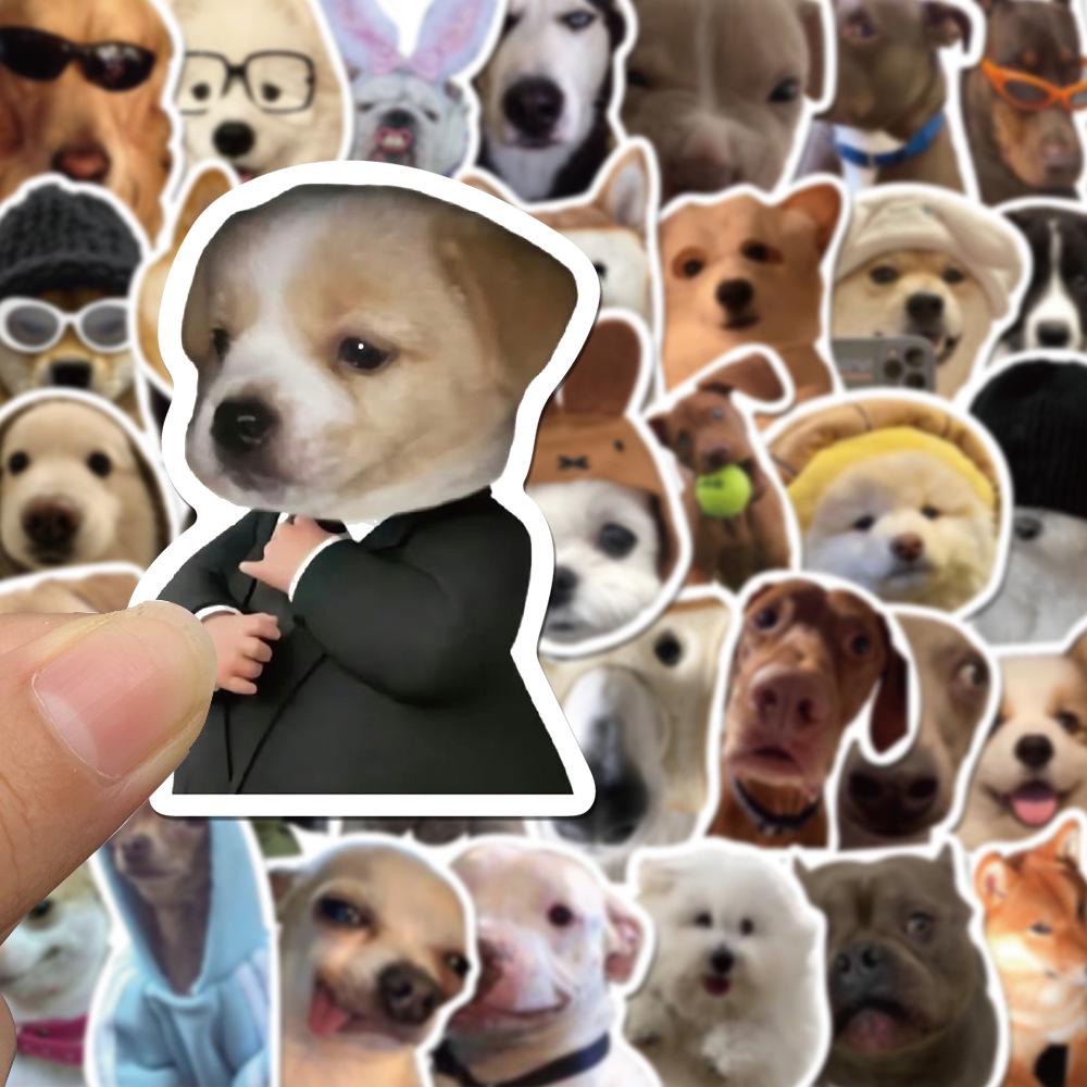 50 Adesivi Emoji di Cani Realistici e Divertenti - Adesivi Decorativi Unici, Senza Ripetizioni, per Cani Piccoli