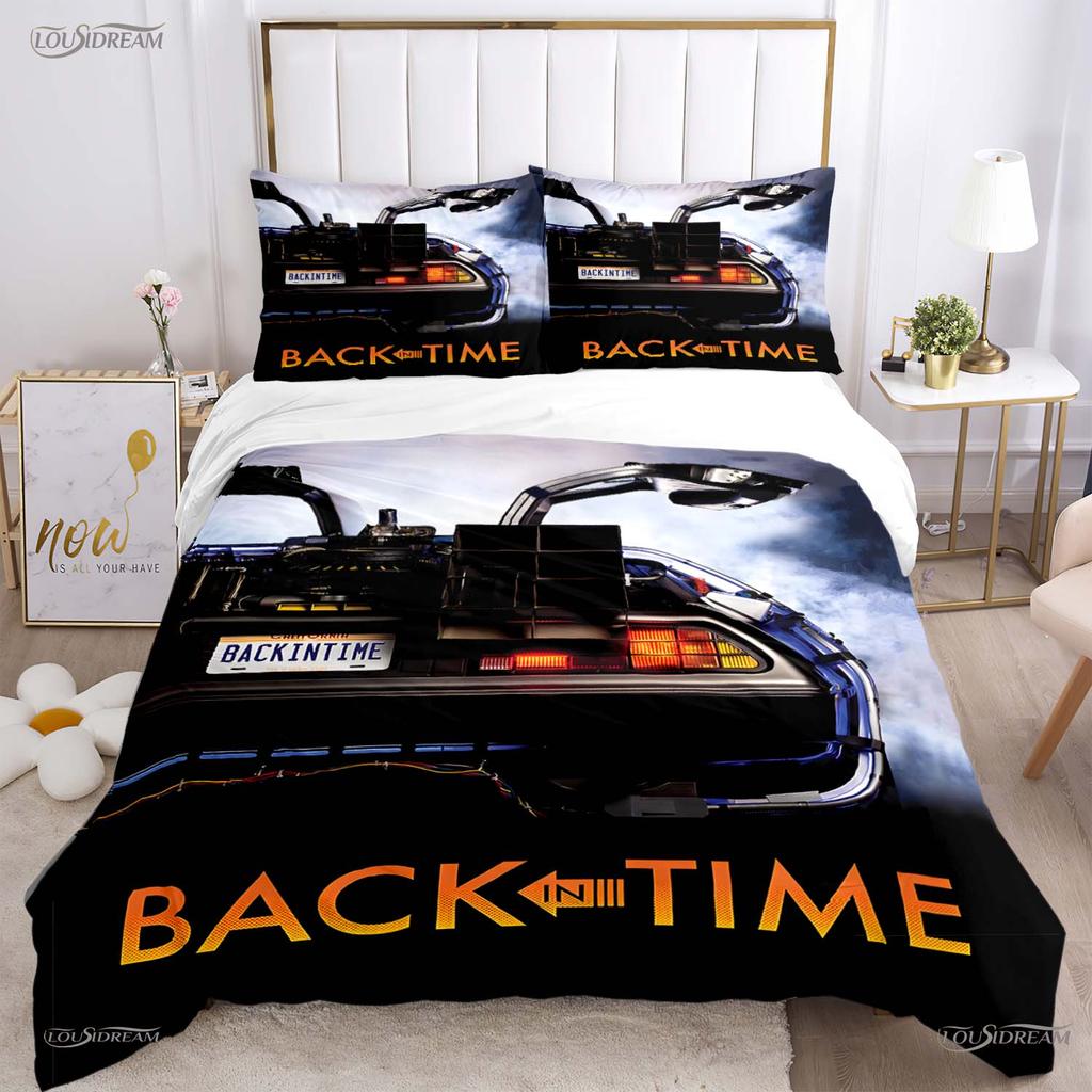 Regreso Al Futuro Ropa de Cama para Todas las Estaciones Funda Nórdica Relleno Juegos de Cama Funda de Colcha Suave y Fundas de Almohada Individual/Doble/Queen/King