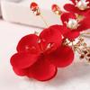 Hair Ornaments Red Flower Women Barrettes Duckbill Clips Festival Hairpins Chinese Hanfu Hair Clips