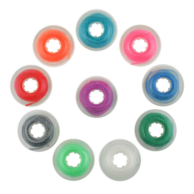 10 ks/lot Zubní Elastický Ultra Power Chain Barevná Gumová Cívka Vzdálenost Kontinuální Vysoká Pevnost 4,75 m Dlouhý/Krátký/Uzavřený