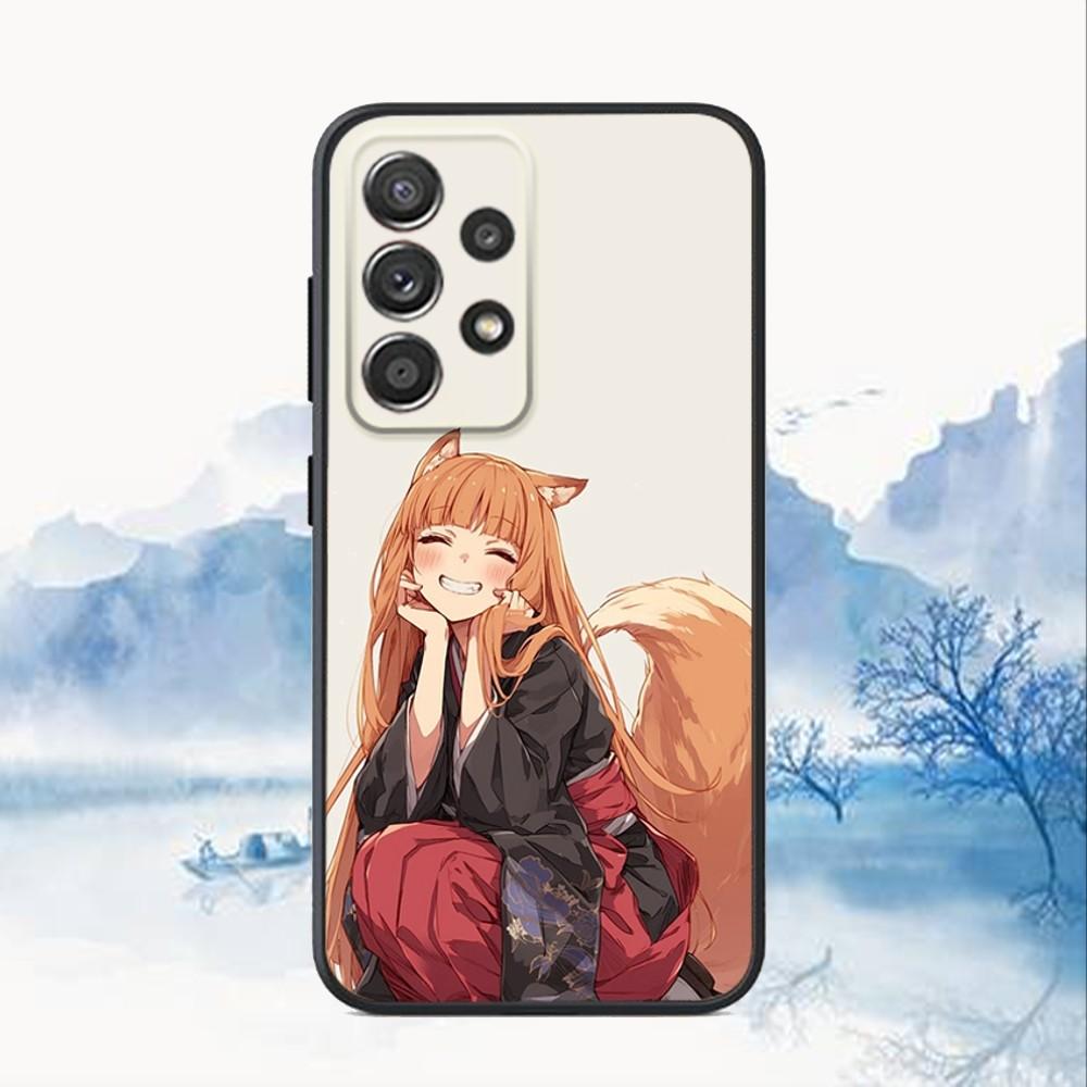 Anime S-Spice und Wolf Handyhülle Für Samsung S25,S24,S21,S22,S23,S30,Ultra,S20,Plus,Fe,Lite,Note,10,9,5G Schwarze Abdeckung