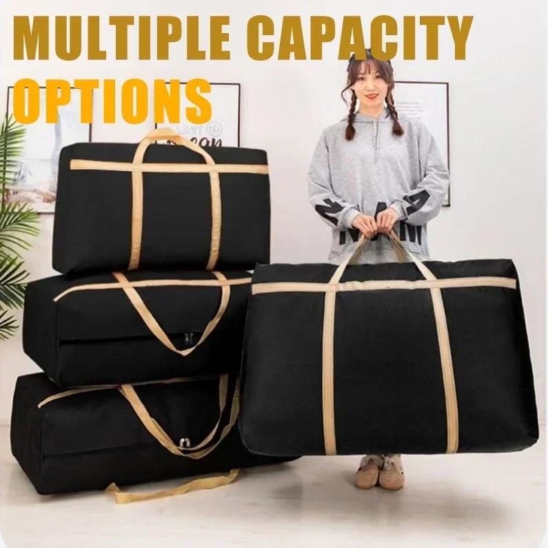 1 sac de déménagement en tissu Oxford, sac de voyage, sac de rangement de bagages, grande capacité, robuste, imperméable, pour vêtements, couettes
