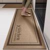 Simple Style Imitation Linen Water-absorbent Anti-slip Kitchen Mat Set High-end Long Decorative Floor Mat