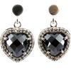Les Trésors De Lily [F6444] - Silver Earrings 'Love Divine' Black