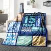 15Th Birthday Celebration Lightweight Blanket Ultra-Soft Great for Sofa Couch Office Bed Seasons Universal Versatile Accessory Gifts Y9