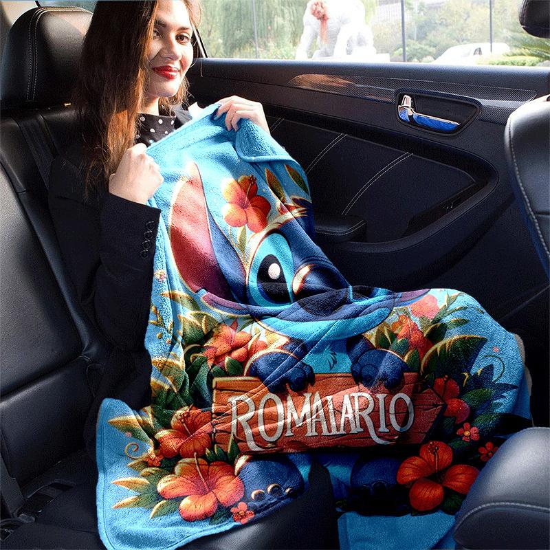 1pc Stitch Printing Blanket - Soft, All-Season Throw for Living Room, Bedroom,Personalized Gift with Adorable Cartoon Design
