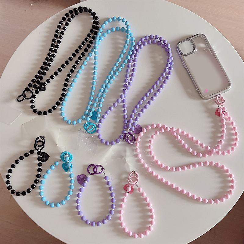 Sweet Beaded Phone Lanyard Long Crossbody Neck Chain Universal Phone Charm Shoulder Bag Replacement Straps Bags Chain