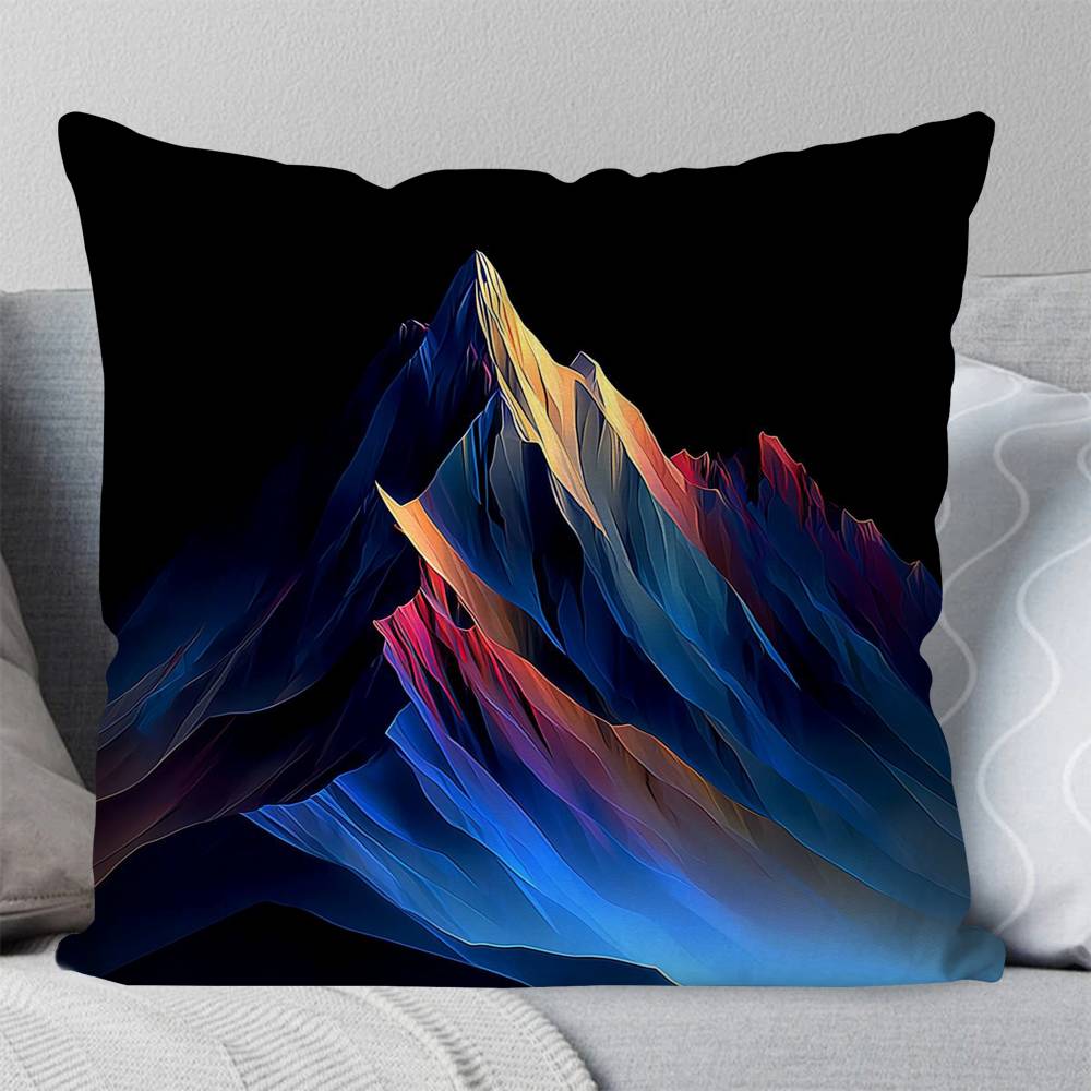 Colorful Snow Mountain Pillow Case Fashion Square Pillowcase Bedroom Sofa Room Ins Decoration Leisure