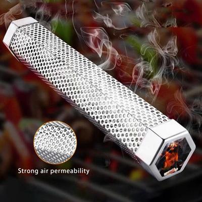 Pellet-Rauchröhre Edelstahl BBQ Rauchröhre mit Lüftungslöchern Hitzebeständig