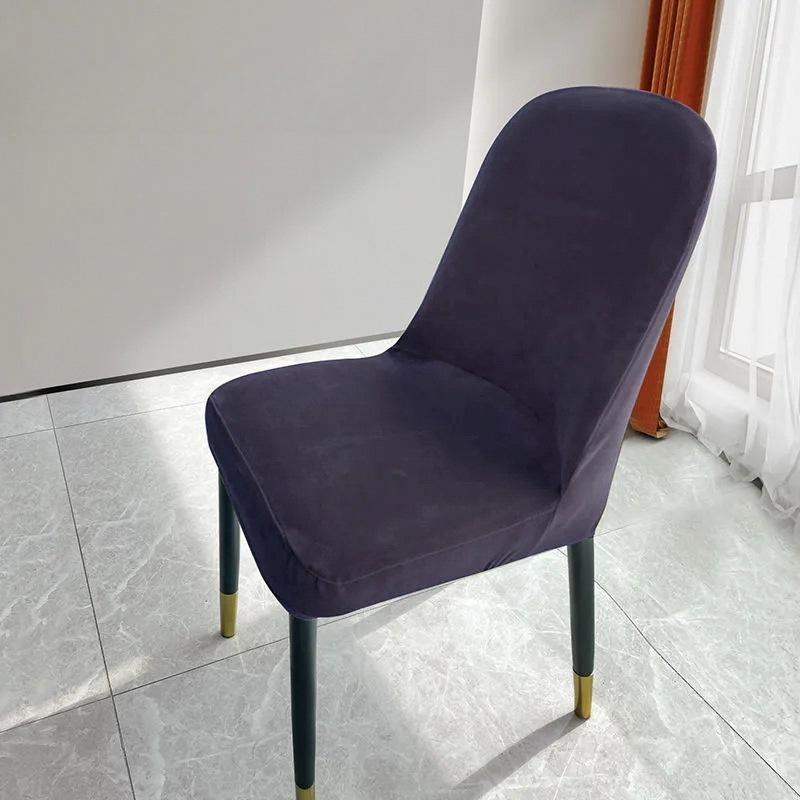 

1PC Chair Slipcovers Velvet Chair Cover Seat Case Seat Protector Case Dining Room Solid Color
