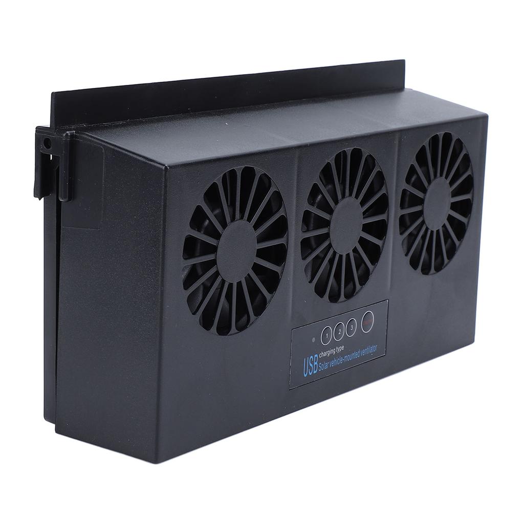Solar Powered Car Exhaust Fan 3 Heads Odor Removal Multifunctional Air Purifier Cooling Fan for Home Automotive Office