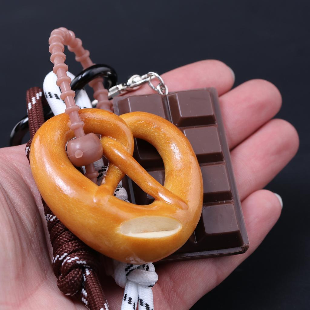 Korea Alkaline Bread Chocolate Bag Hanging Women Woven Rope Bow Love Pendant Girl Gift Fashion Charm Accessories Bag Charm