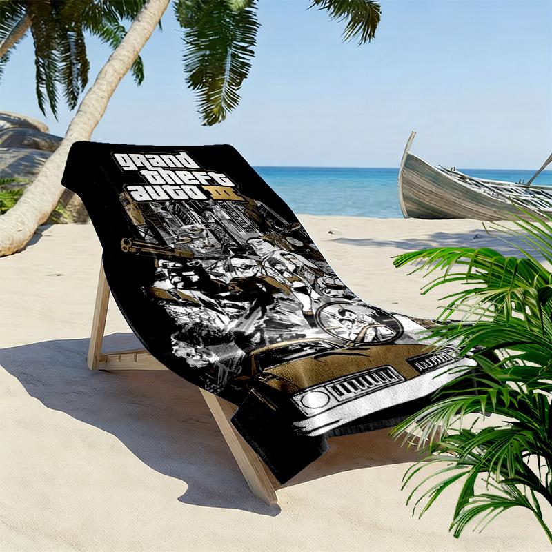 Urban Chaos Crime beach towel beach Outdoor camping swim Absorbent bath towel Outdoor pool towel Outdoor picnic beach mat beach printing Comfort