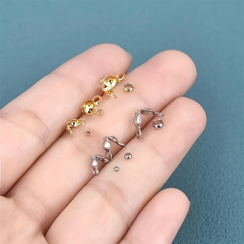 100pcs/lot Connector Clasp Crimp End Beads Findings Kit DIY Bracelet Necklace Jewelry Making Supplies